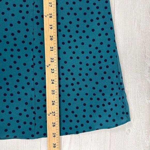 Boden Serena Midi Skirt US 4P Green Polka Dot Chiffon Flare A Line Flowy NWT - Picture 13 of 16